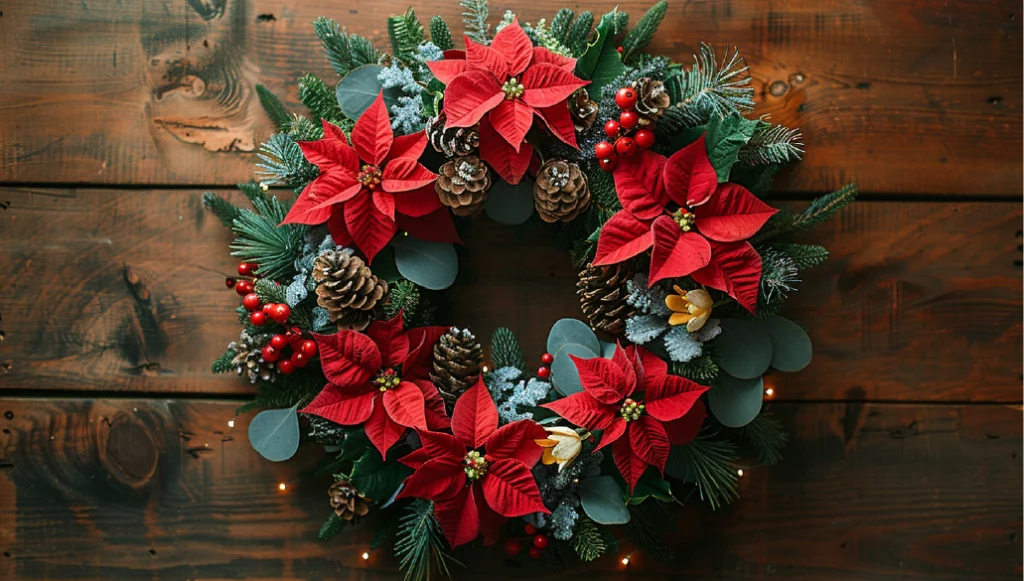 DIY Christmas Wreaths with Flowers