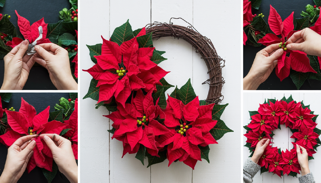 How to Make a Poinsettia Wreath