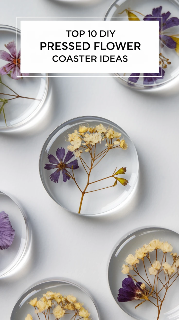 Top 10 DIY Pressed Flower Coaster Ideas