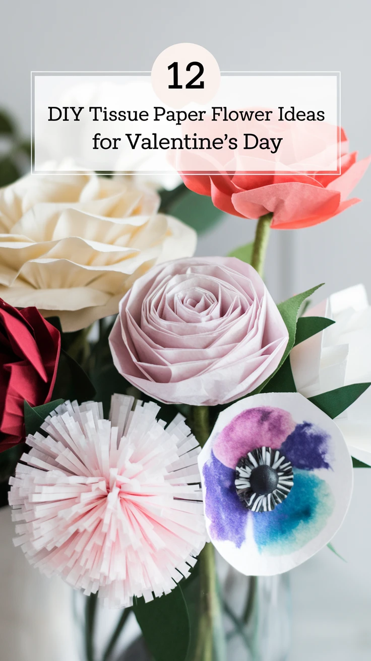 12 DIY Tissue Paper Flower Ideas for Valentine's Day