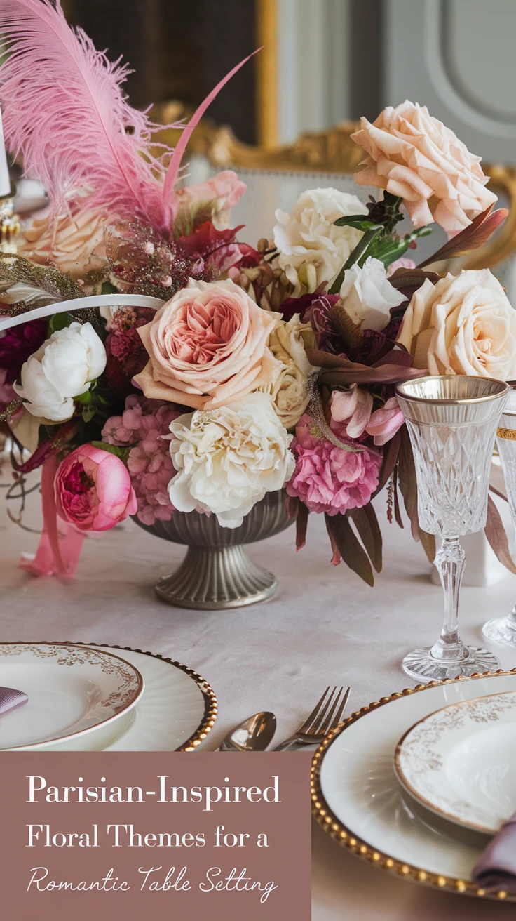 Parisian-Inspired Floral Themes for a Romantic Table Setting