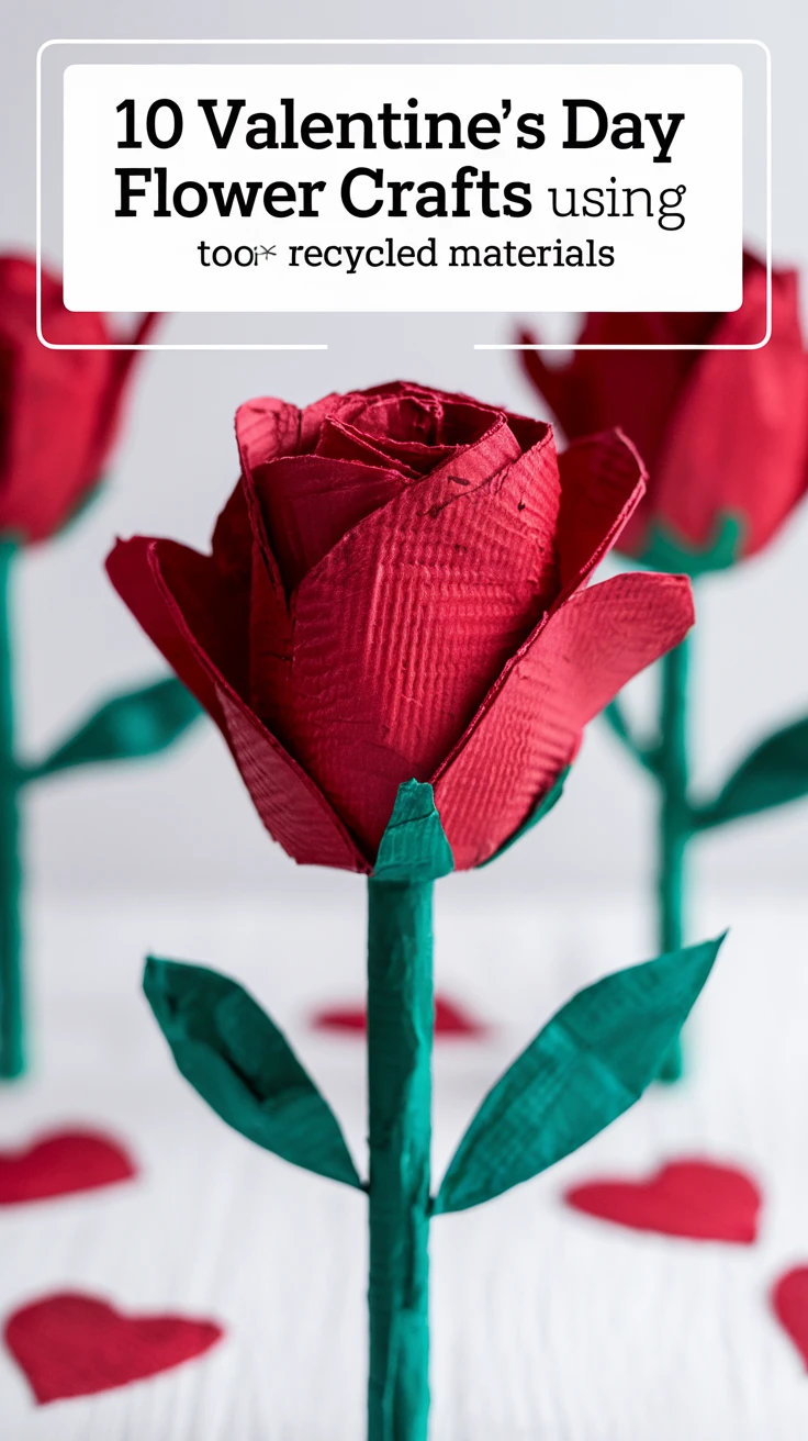 10 Valentine's Day Flower Crafts Using Recycled Materials