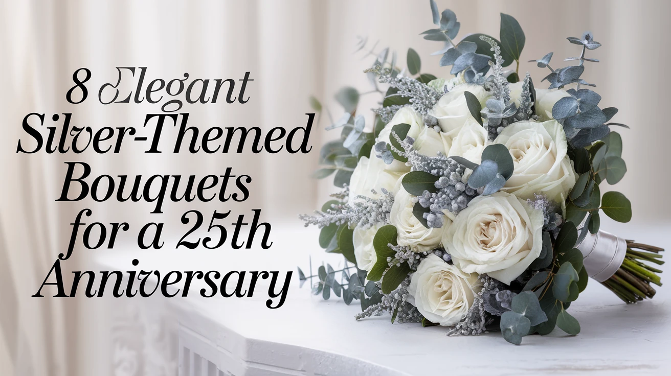 8 Elegant Silver-Themed Bouquets for a 25th Anniversary
