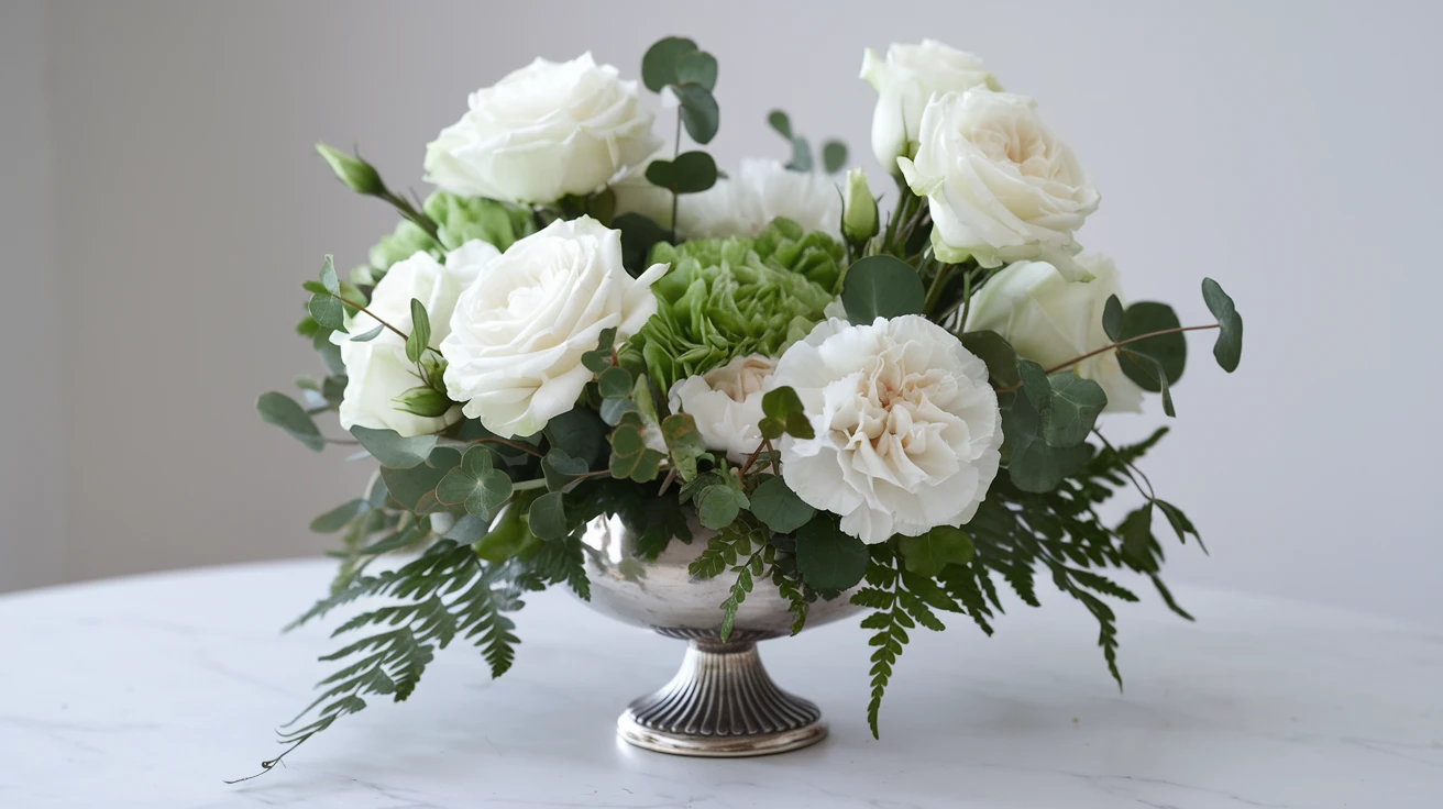 1. Classic Green and White Elegance