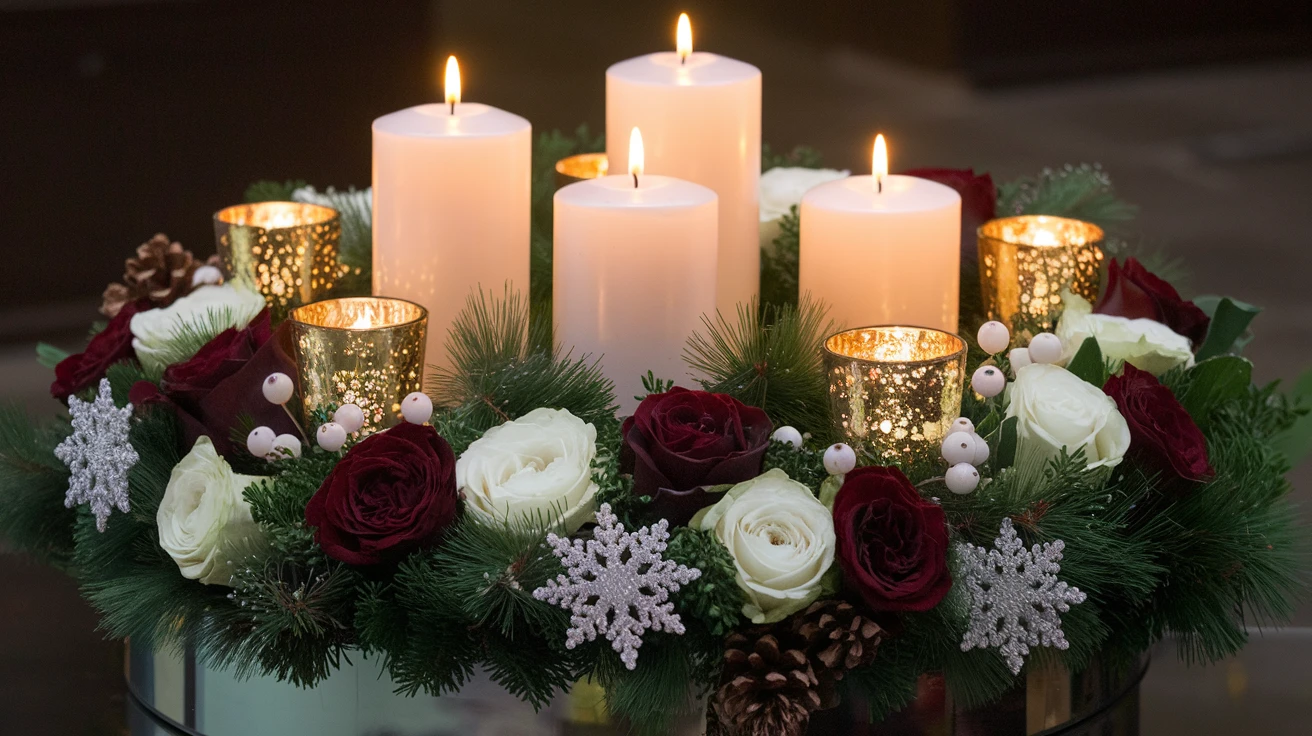 11. Candlelit Floral Displays