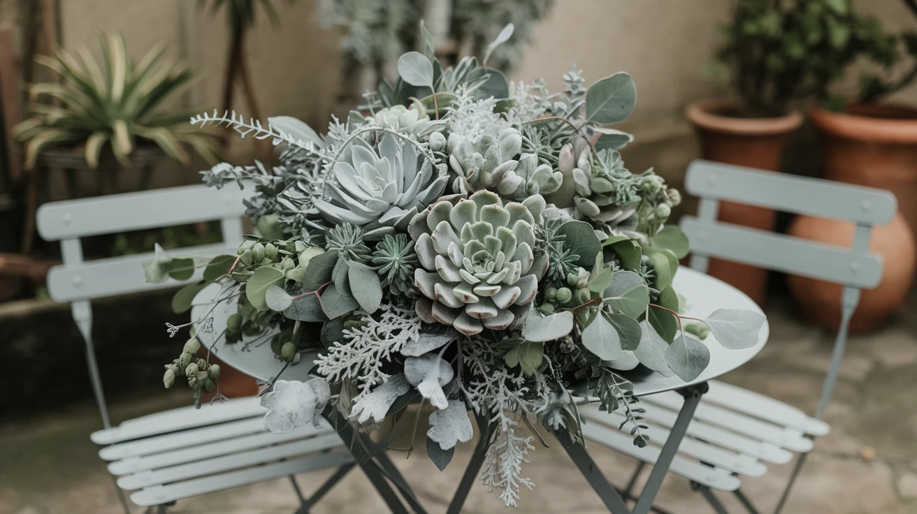 4. Rustic Silver and Green