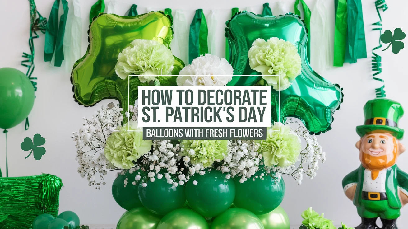 How to Decorate St. Patricks Day Balloons with Fresh Flowers