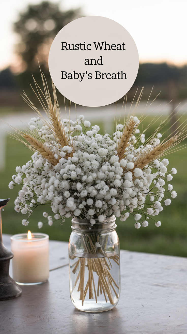 Rustic Wheat and Baby's Breath