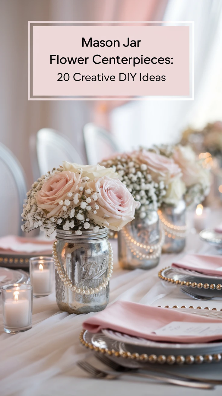 Mason Jar Flower Centerpieces: 20 Creative DIY Ideas