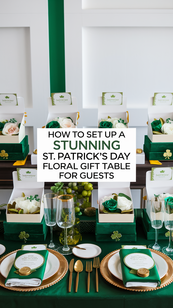 How to Set Up a Stunning St. Patricks Day Floral Gift Table for Guests!