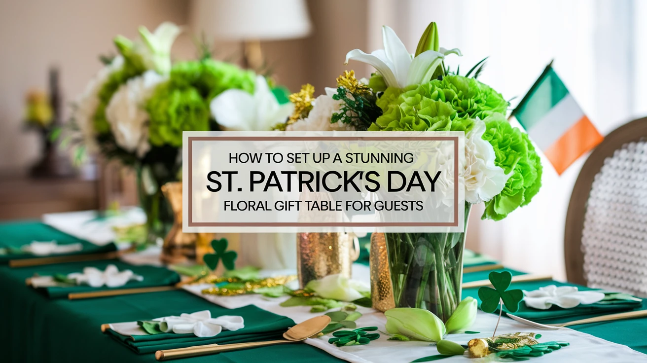 How to Set Up a Stunning St. Patricks Day Floral Gift Table for Guests!