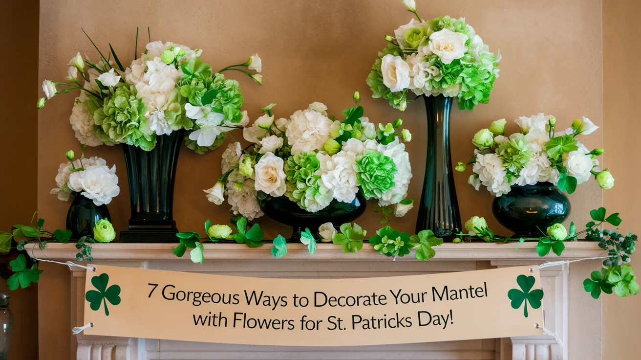 7 Gorgeous Ways to Decorate Your Mantel with Flowers for St. Patricks Day!