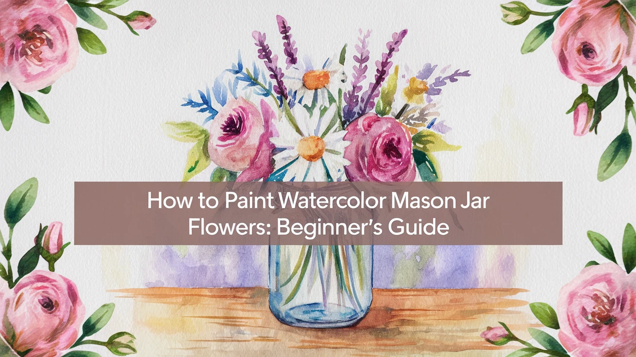 How to Paint Watercolor Mason Jar Flowers: Beginner's Guide