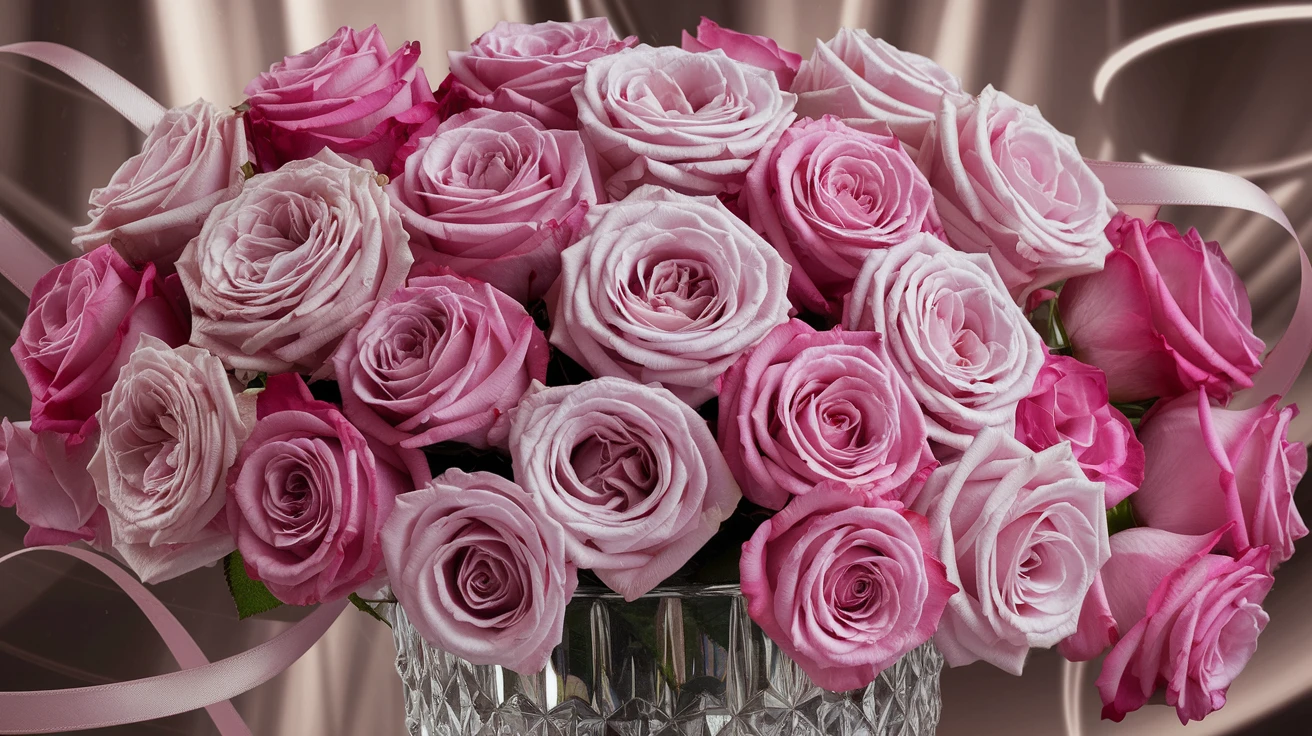 1. Classic Pink Rose Luxury Bouquet