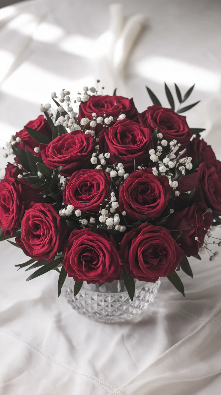 1. Classic Red Rose Arrangement