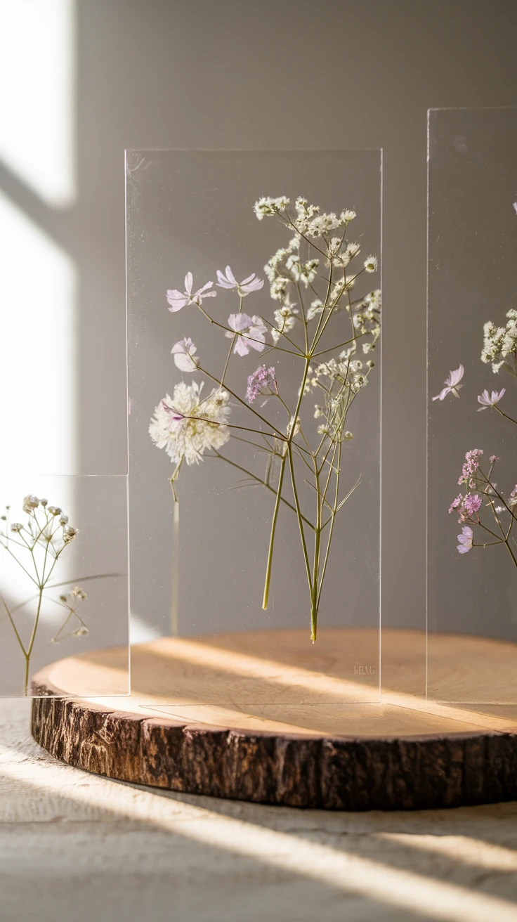 1. Floating Glass Frame with Pressed Wildflowers