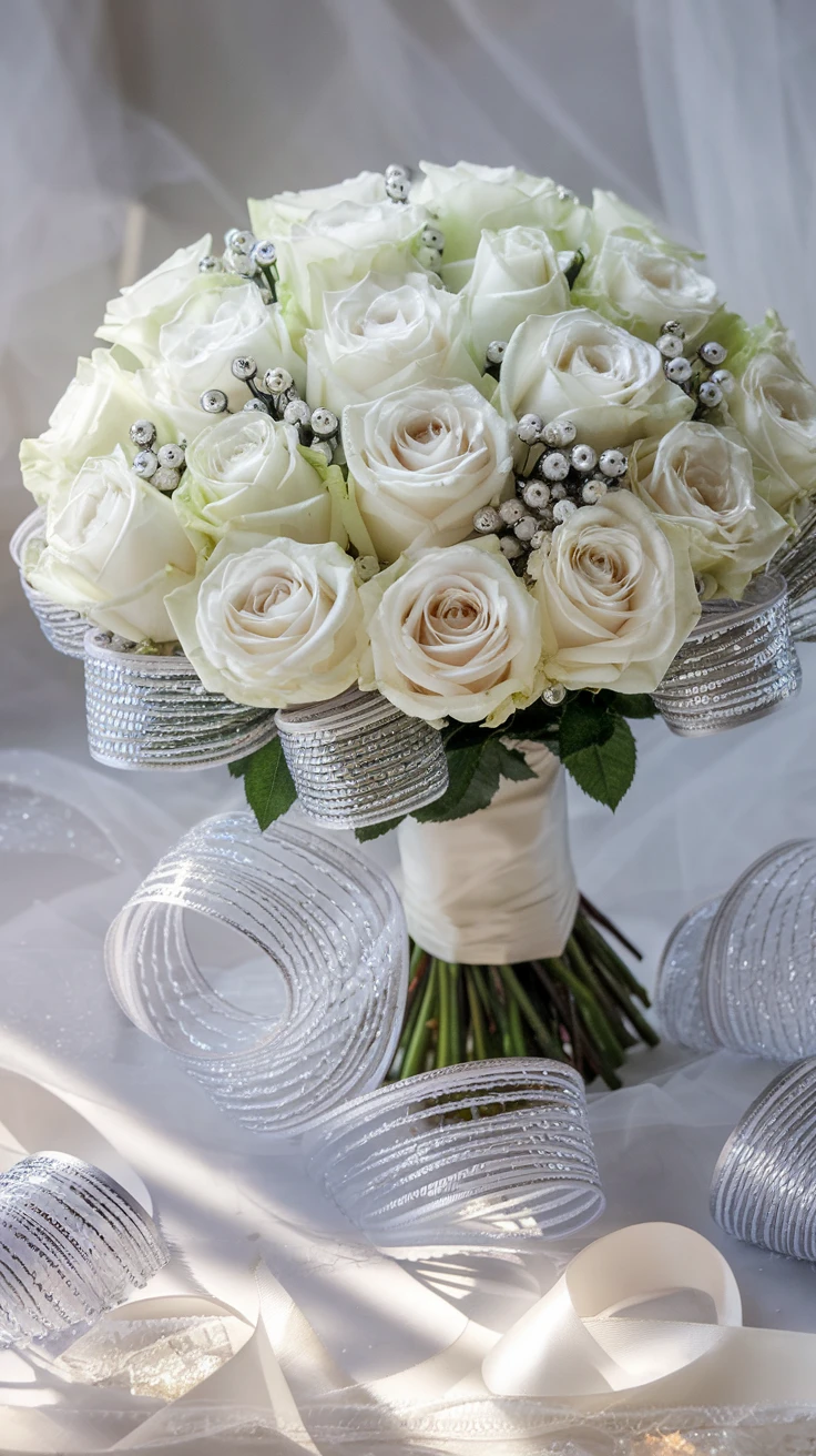 1. Traditional Silver Anniversary Bouquet