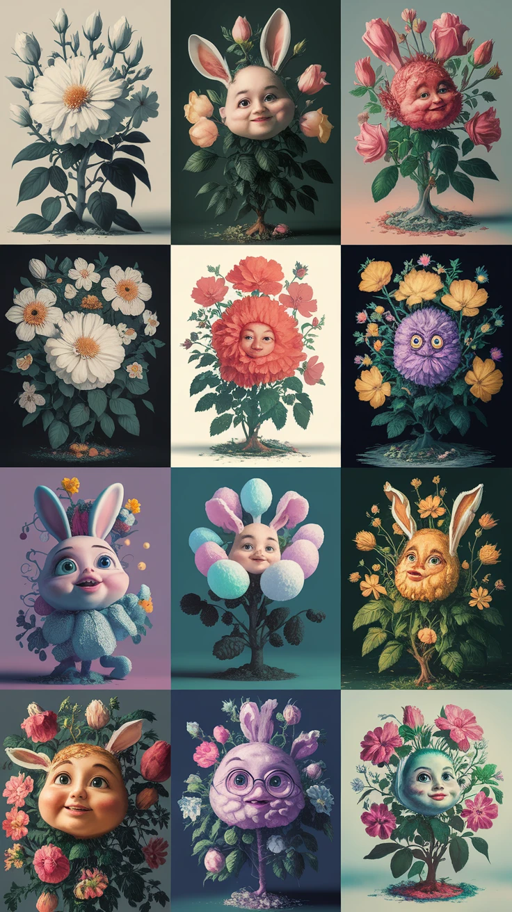 10. Digital Easter Flower Illustrations
