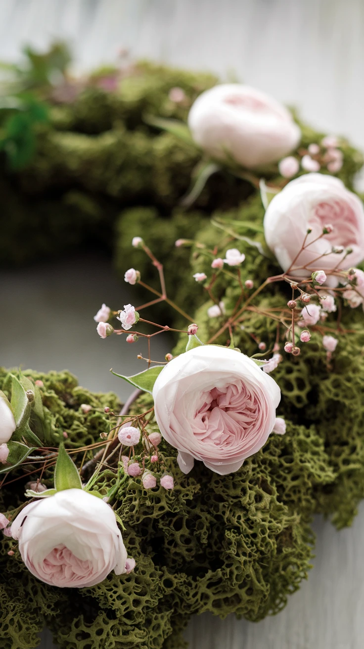 10. Moss and Wild Rose Wreath