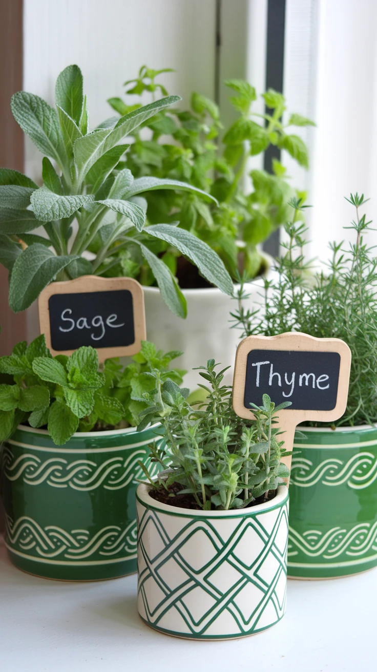 10. Potted Herb Garden Display