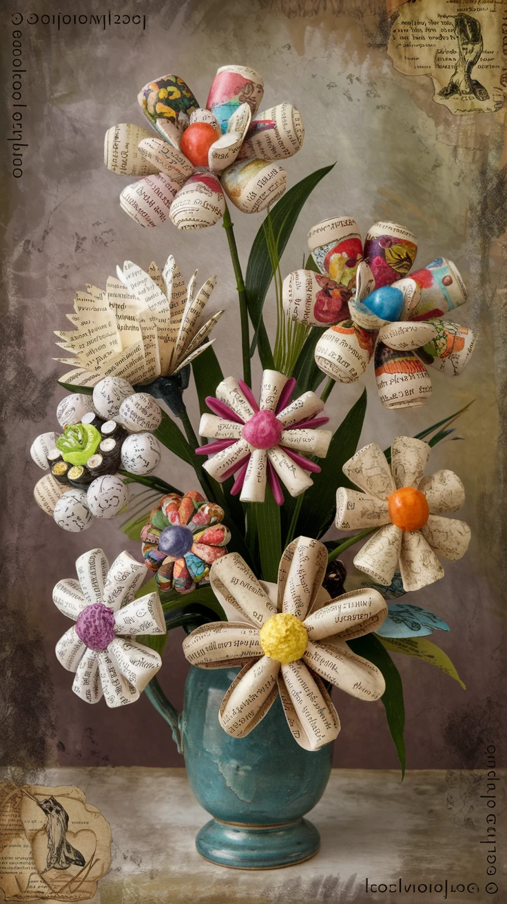 10. Recycled Paper Easter Flowers