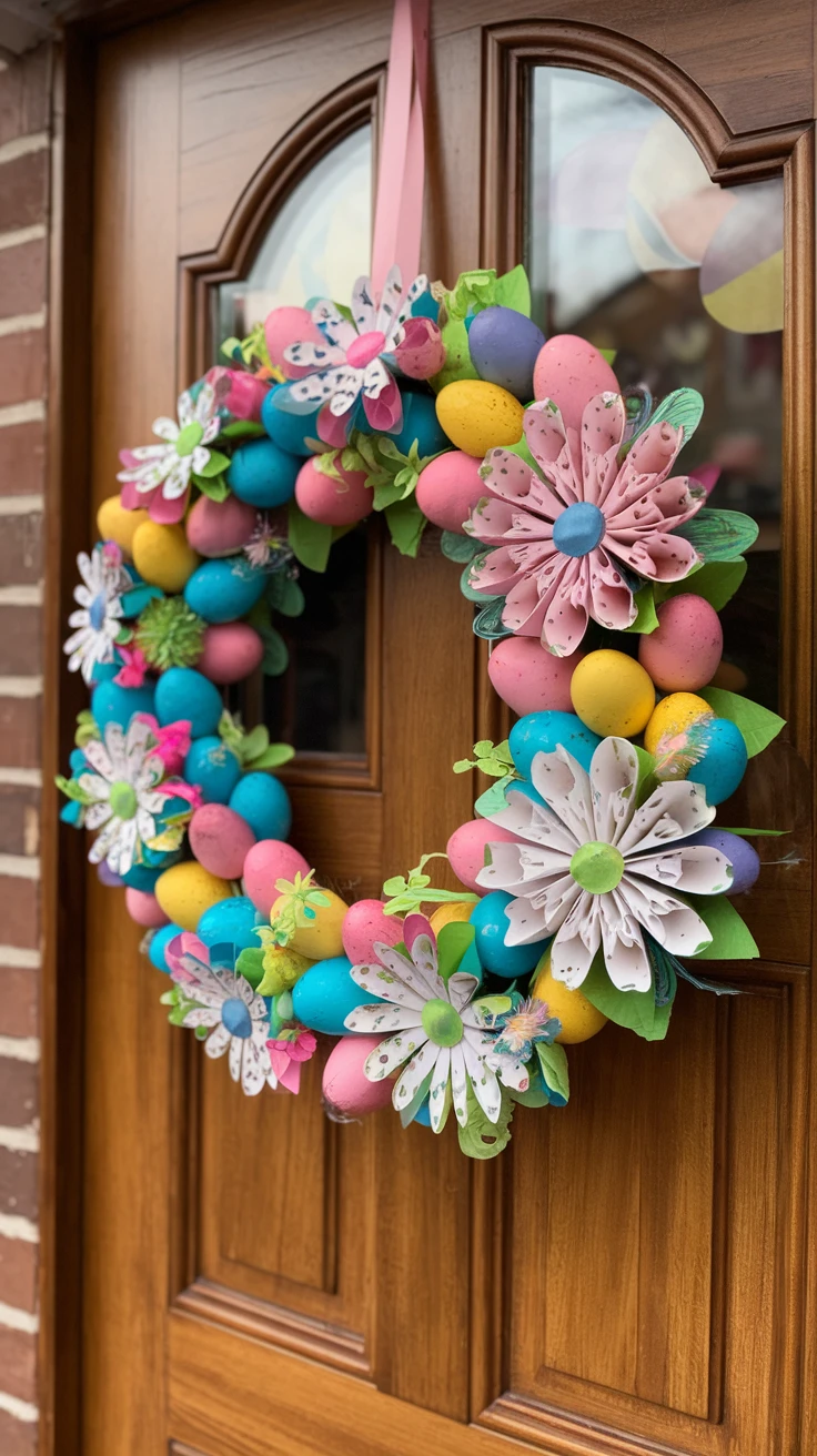 11. Paper Flower and Egg Wreaths