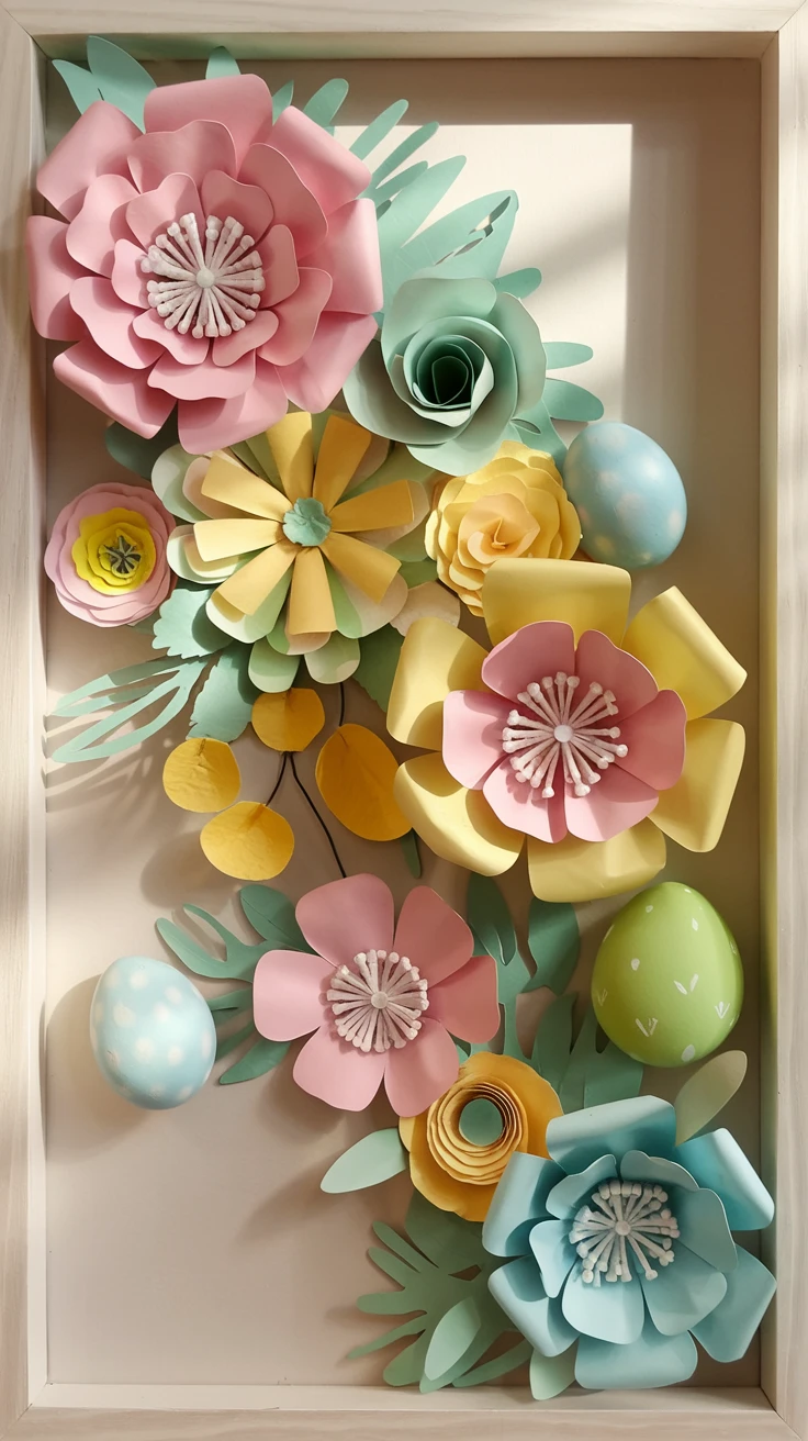 12. 3D Paper Flower Shadow Box