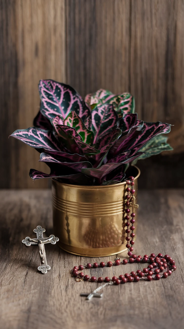 12. Prayer Plant & Religious Keepsake