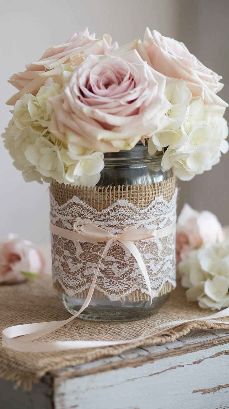 2. Burlap and Lace Beauty
