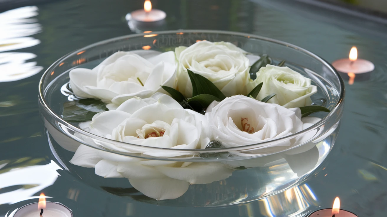 2. Floating Candle and Flower Memorial Bowl