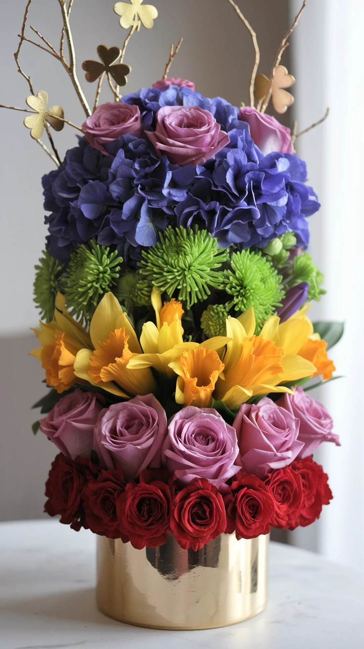 2. Rainbow Flower Arrangement