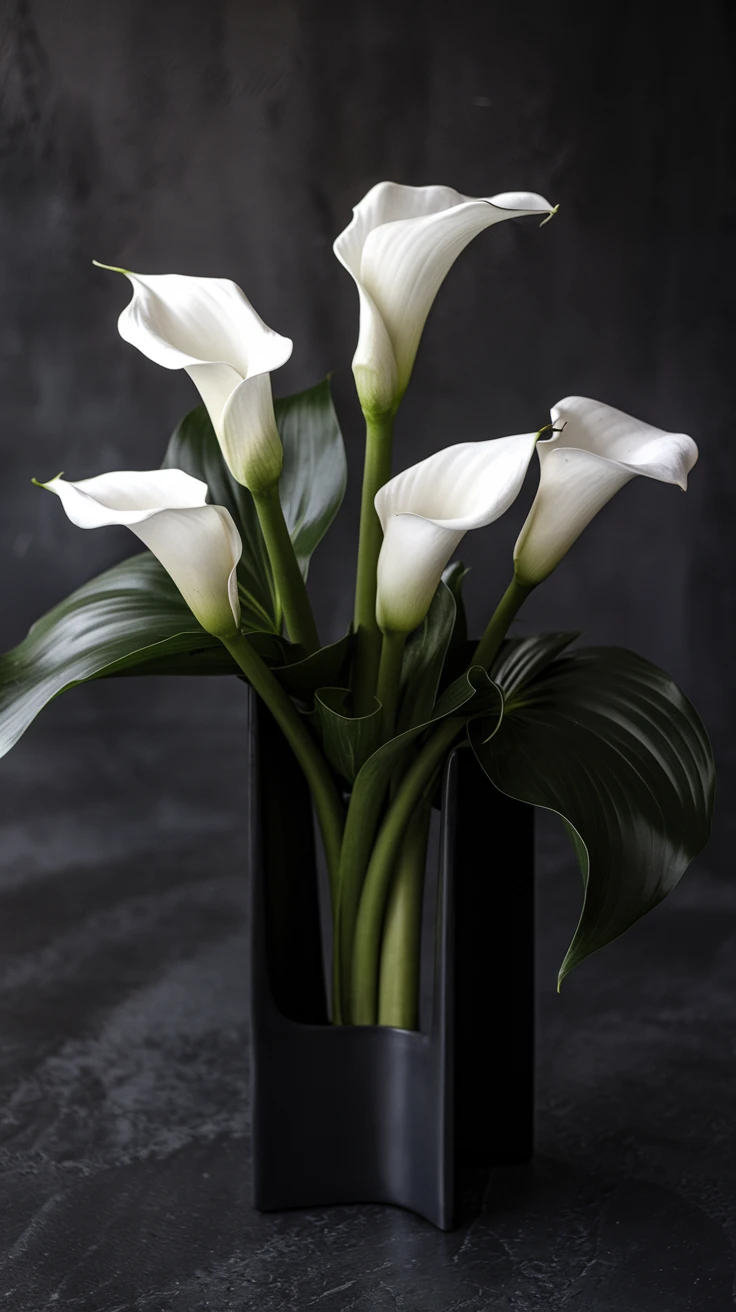 2. White Calla Lilies: Elegant Sophistication