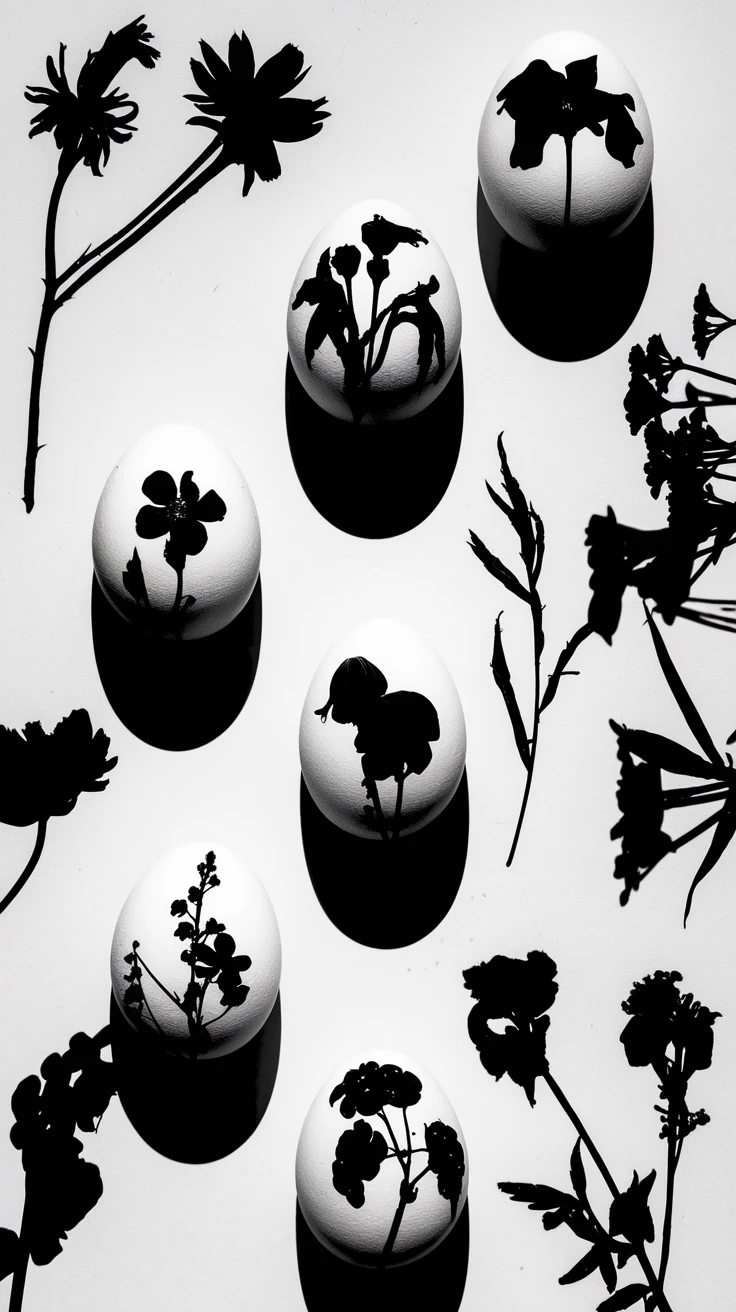 3. Botanical Silhouette Eggs