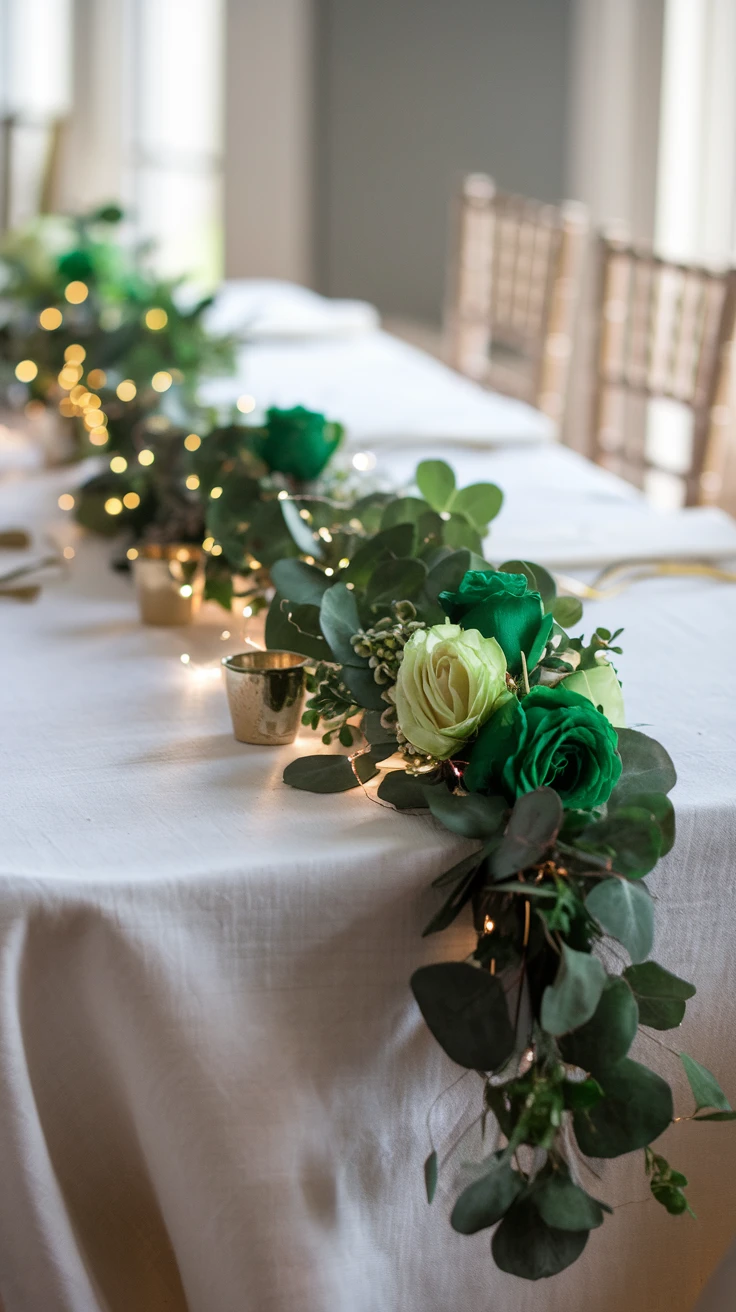 3. Green Rose and Shamrock Table Runners