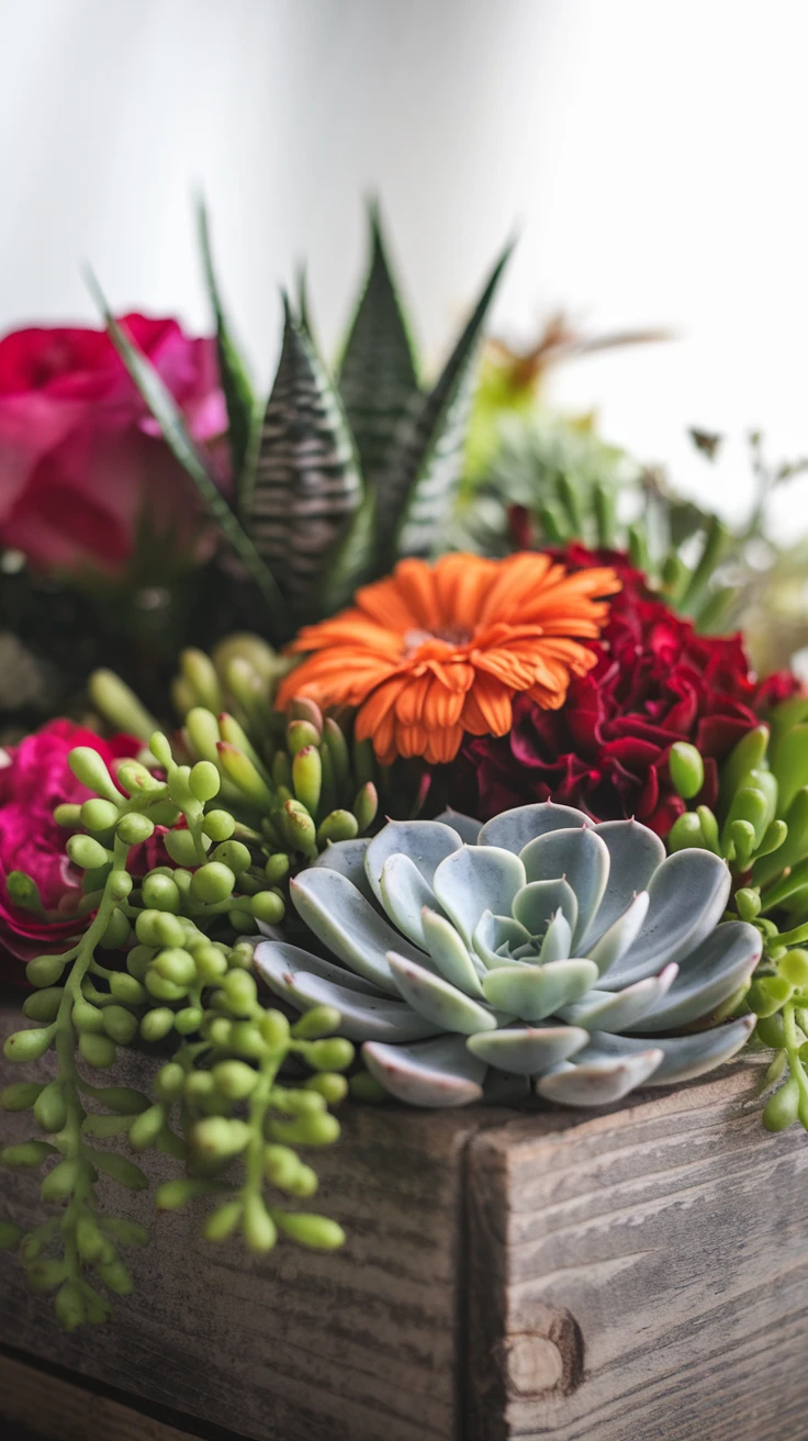 3. Succulent and Flower Combinations: The Gift That Keeps Growing