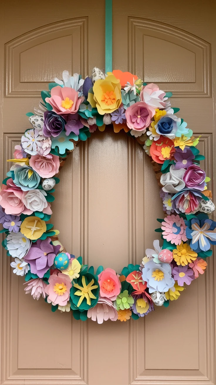 4. Easter Egg Shaped Flower Wreaths