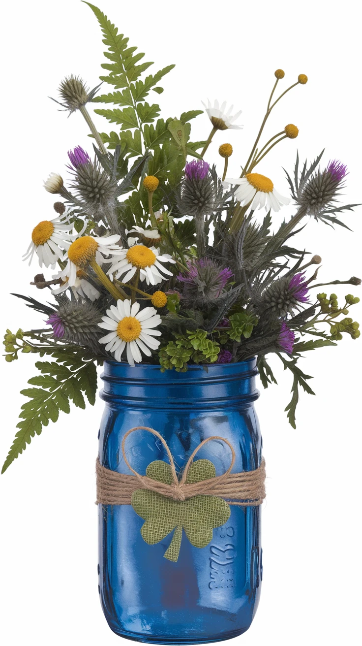 4. Irish Wildflower Mason Jar Display