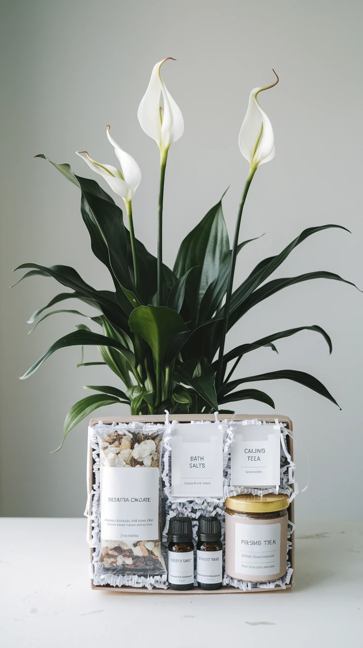 4. Peace Lily & Self-Care Package