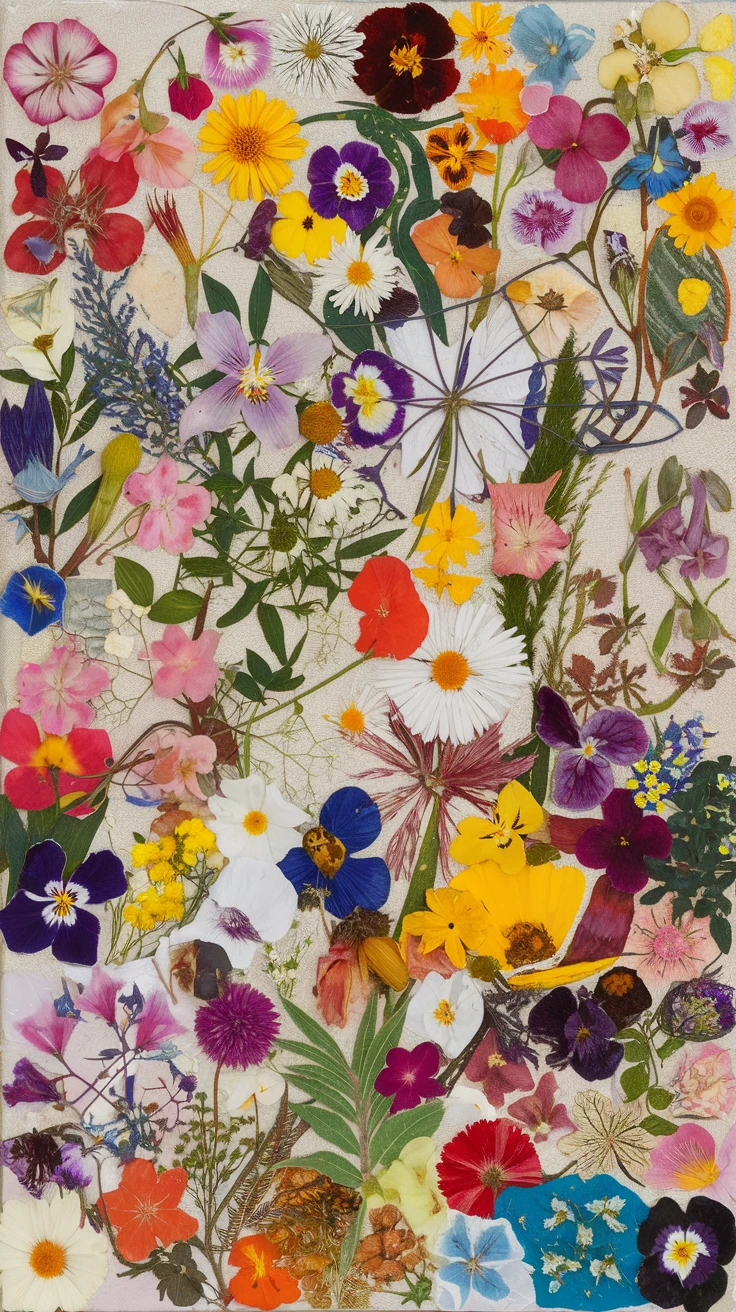 4. Pressed Flower Collage Canvas
