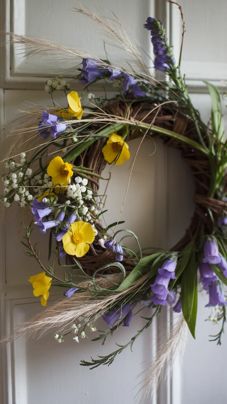4. Rustic Irish Wildflower Wreath