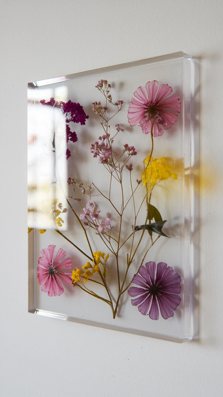 5. DIY Pressed Flower Resin Wall Hangings