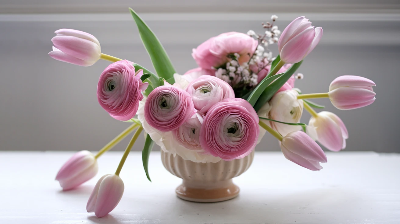 5. Pink Tulip and Ranunculus Dream