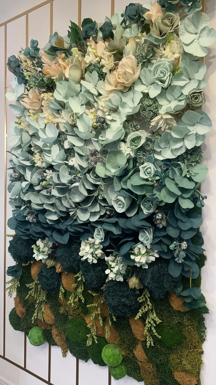 6. Ombre Green Wall Display