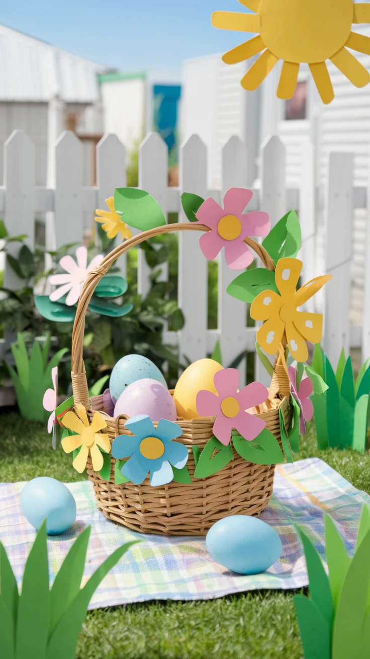 6. Paper Flower Easter Baskets