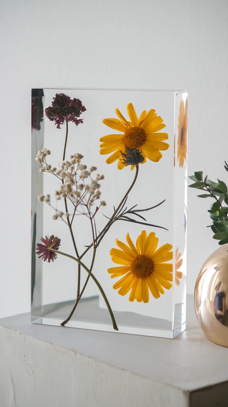 6. Pressed Flower Resin Frame