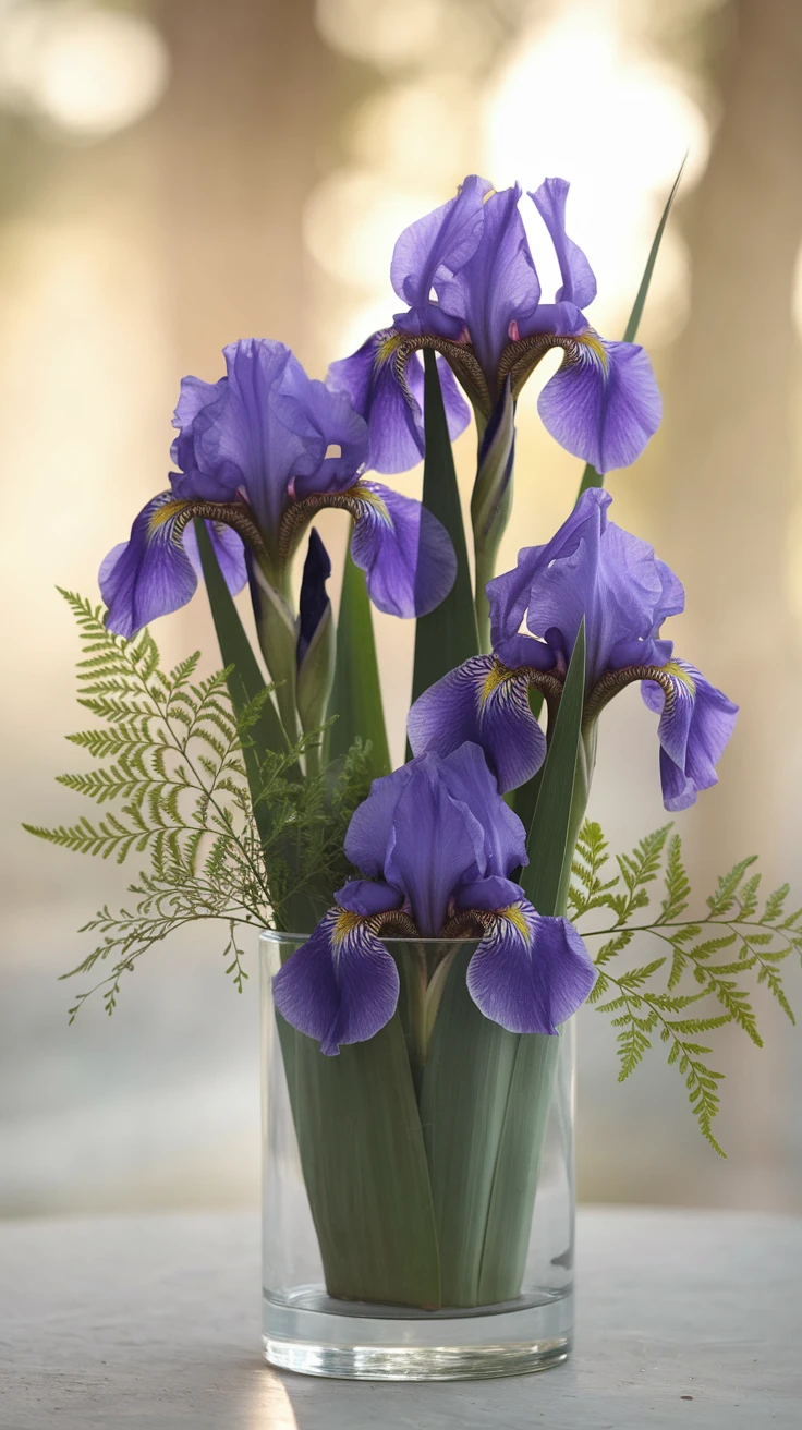6. Purple Irises: Messengers of Faith and Hope