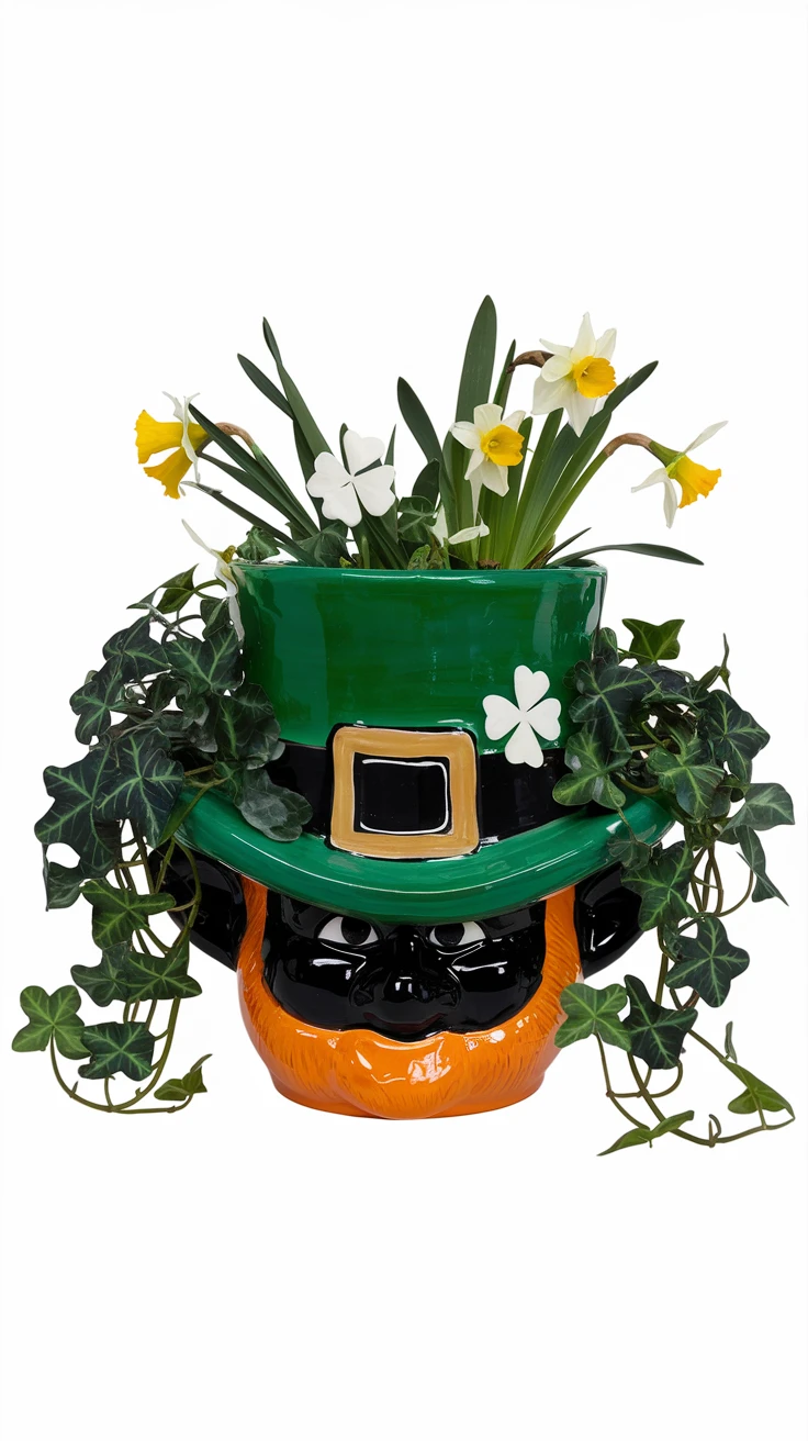 6. Rustic Leprechaun Hat Planter