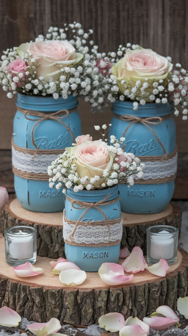 6. Rustic Mason Jar Romance