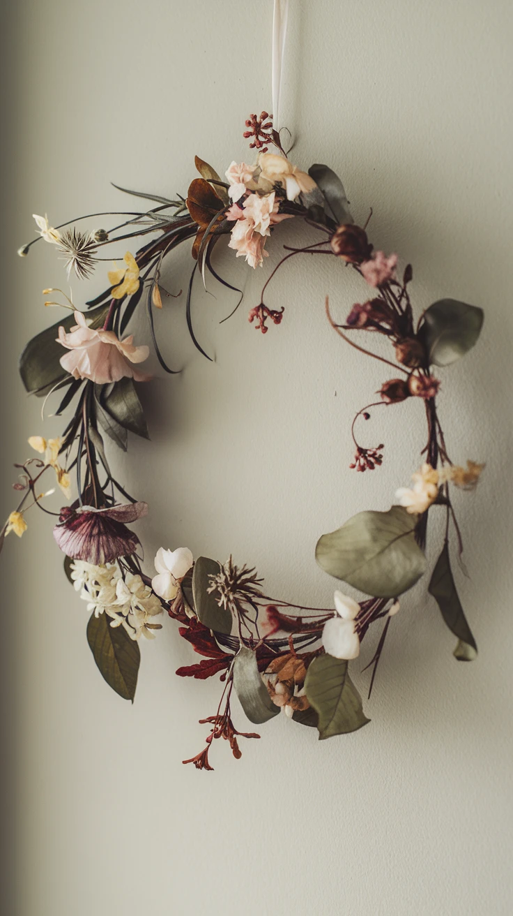 7. Botanical Wreaths with Pressed Flowers