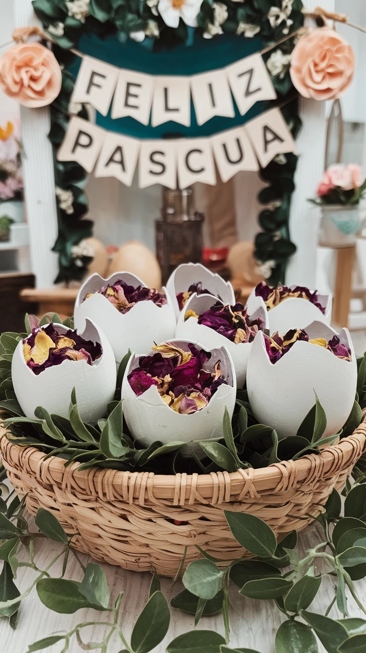 6. Floral Pattern Hand-Painted Eggs